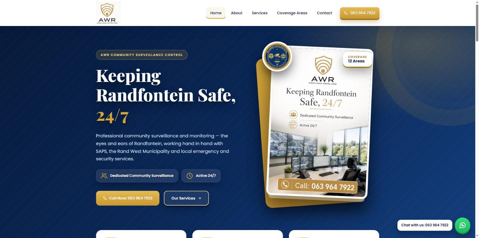 AWR Surveillance Control Room website homepage